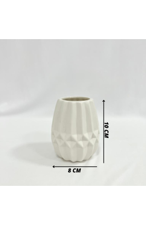 Vaso Branco Riscado Decorativo