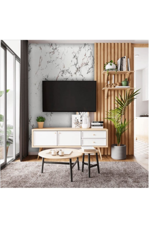 Papel de Parede Autoadesivo Marmore Branco