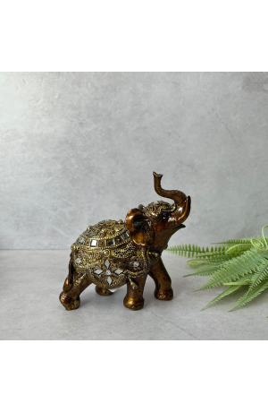 Enfeite Elefante com Brilho em Resina - M