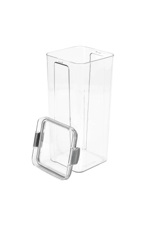 Pote Hermético Quadrado Transparente Com Trava - Cinza 2000ml
