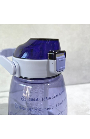 Garrafa Roxa de Plástico com Canudo , Alça e Infusor - 1500ml