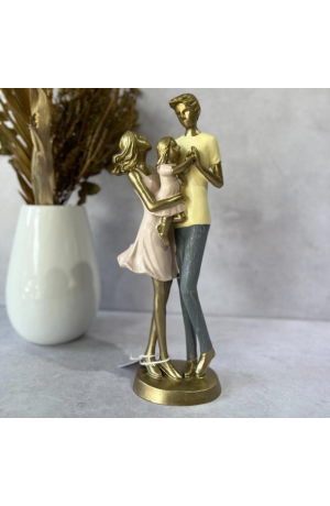Escultura Casal com Filho em Resina