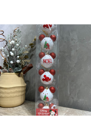 Bola Mickey Glitter Vermelho com Branco 6 und (Disney)