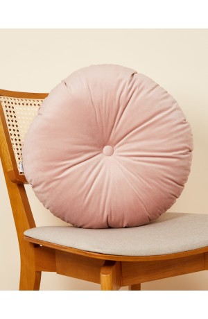 Almofada Premium Redonda com Botão Rose