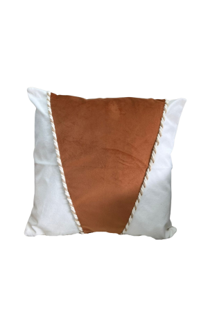 Capa de Almofada Marrom com Bege Donatella Cordão Sisal 43x43cm