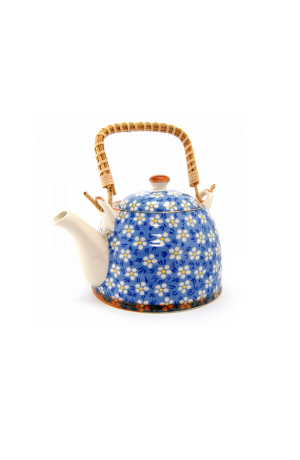 Bule Decorativo de Porcelana Floral - Azul