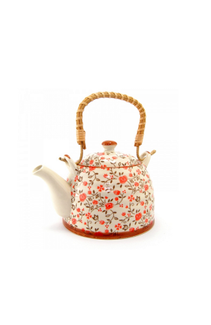 Bule Decorativo de Porcelana Floral - Branco 