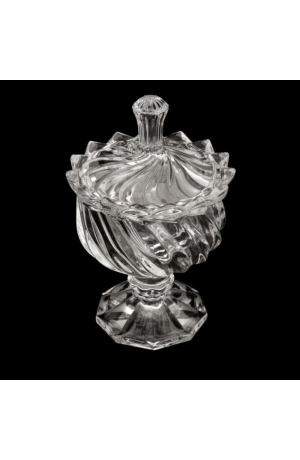 Potiche de Cristal Chumbo Decorativo com Pé -  Mali