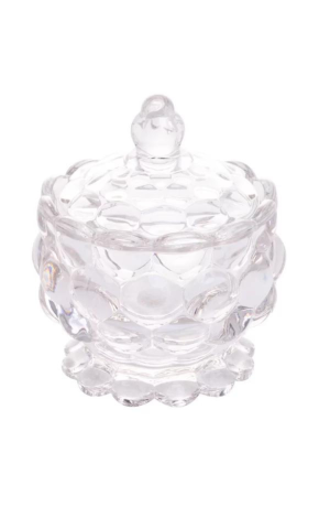Potiche de Cristal Chumbo Decorativo com Pé -  Bolhas