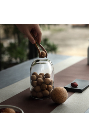Pote de Vidro com Tampa Esfera de Cortiça 800ml