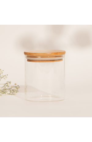 Pote Hermético Redondo de Vidro com Tampa em Bambu 750ml
