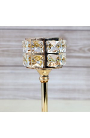 Castiçal de Metal Dourado Grande