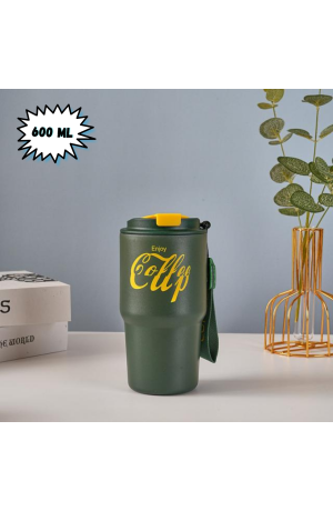 Copo Verde Térmica de Inox com Tampa 600 ml 