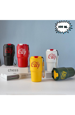 Copo Verde Térmica de Inox com Tampa 600 ml 