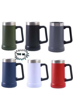 Caneca Térmica de Inox -  Vermelho  700 ml