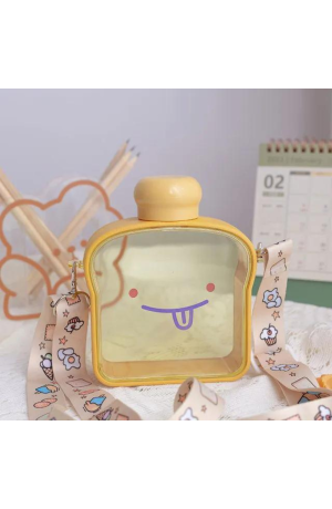 Garrafa Amarela de Plástico 380ml - Emoji