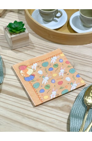 Kit Guardanapo Laranja de Papel com 10 Peças - Páscoa