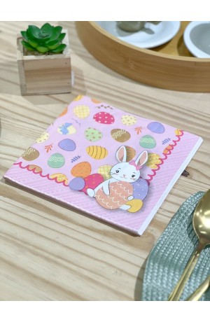 Kit Guardanapo Rosa de Papel com 10 Peças - Páscoa