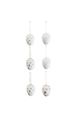 Kit Ovo Decorativo Branco com 6 peças