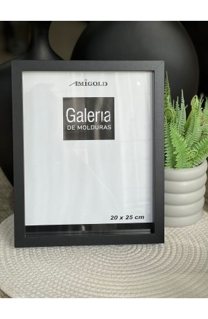 Porta Retrato Preto de Mdf 20x25