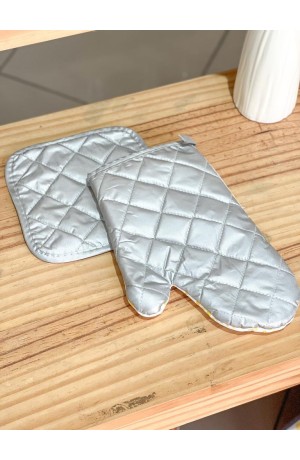 Luva e Suporte Para Cozinha Amarelo Mod.4  '' 2 Peças''