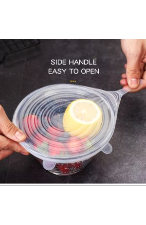 Kit Tampas de Silicone Transparente - 6 Peças