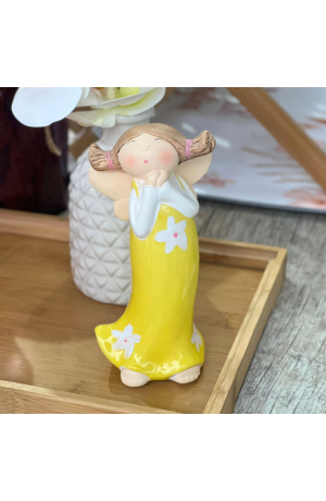 Enfeite Resina Anjinha Amarela (G)