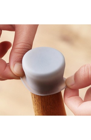 Kit Protetor de Silicone para Pés de Mesa/ Cadeiras - Branco 4 Peças
