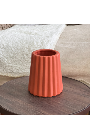 Cachepot Geométrico Madag Fosco Terracota em Cerâmica