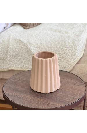 Cachepot Geométrico Madag Fosco Nude em Cerâmica