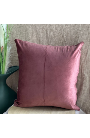 Capa de Almofada Rosa de Veludo Triangular 43cm