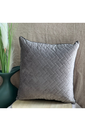 Capa de Almofada Fendi de Veludo com Borda Preta 43cm