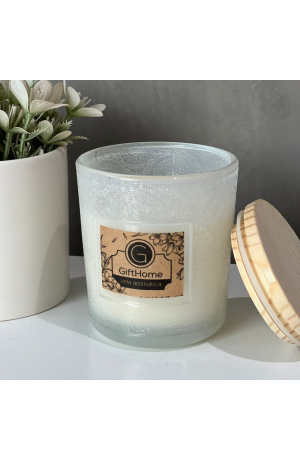 Vela Aromática com castiçal Branco - Doce de Rosas