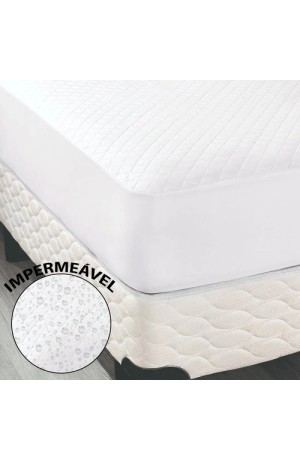 Protetor de Colchão Impermeável Branco - Queen 158cm X 198cm X 40cm