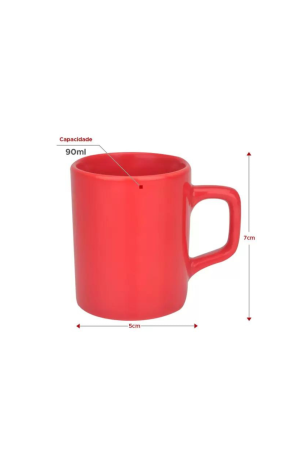 Caneca Vermelha de Cerâmica - 90ml