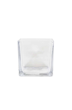 Cachepot Quadrado em Vidro Transparente - G 10cm