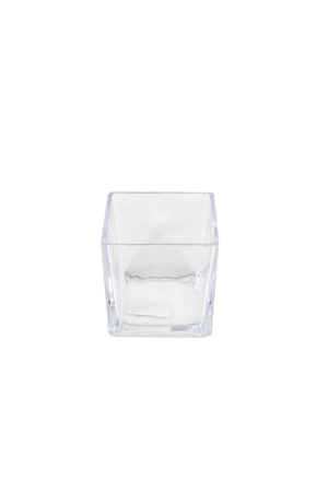 Cachepot Quadrado em Vidro Transparente - M 6cm