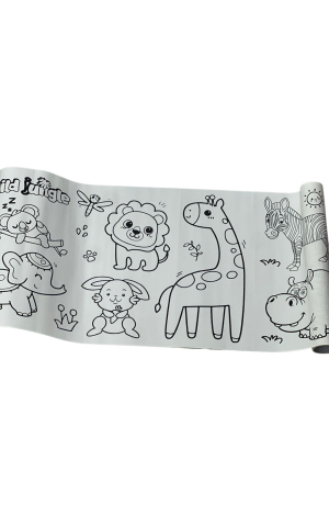 Rolo de Papel Adesivo de para Colorir Animais 3mx30cm