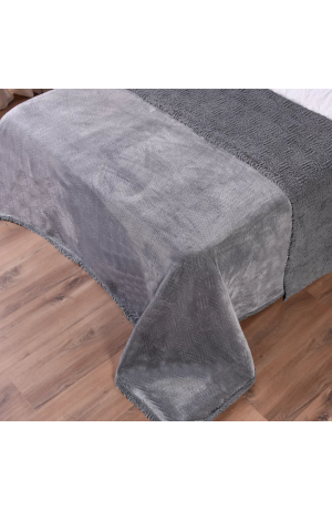 Cobertor Sherpa Solteiro 1,50x2,20m Cinza Concrete
