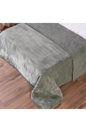 Cobertor Sherpa Solteiro 1,50x2,20m Verde Suculenta