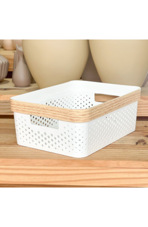 Cesto Organizador Multiuso de Plástico (G ) - Branco