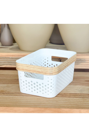 Cesto Organizador Multiuso de Plástico (P ) - Branco