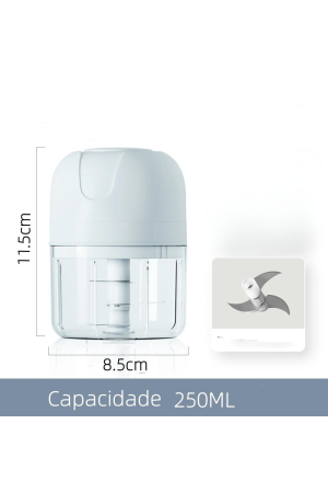 Mini Processador de Alimentos Recarregável - Branco