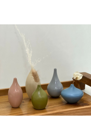 Kit Mini Vaso Em Poliresina 5 Peças