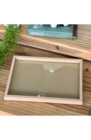 Bandeja Bege Decorativa de MDF