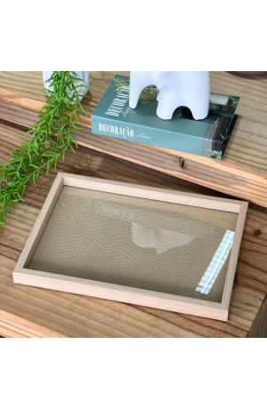 Bandeja Bege Decorativa de MDF