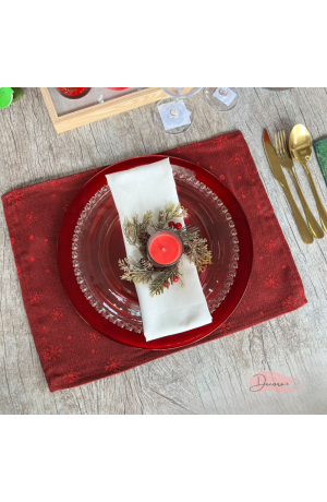 Jogo Americano de Natal  em Tecido - Ho Ho Ho! 33cm X 45cm