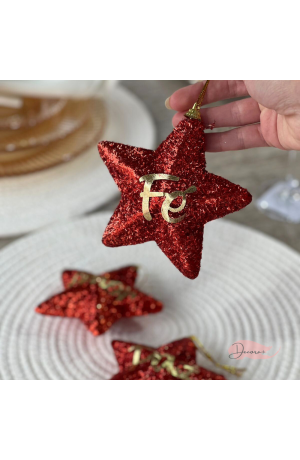 Enfeite de Natal Estrela Vermelha 