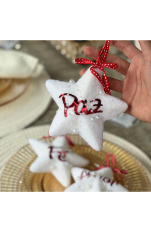Enfeite de Natal Estrela Branca 