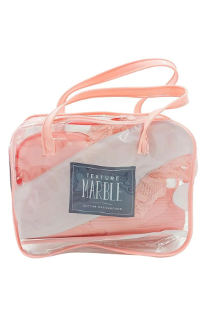 Kit de Viagem de Plástico Rosa - 5 Peças